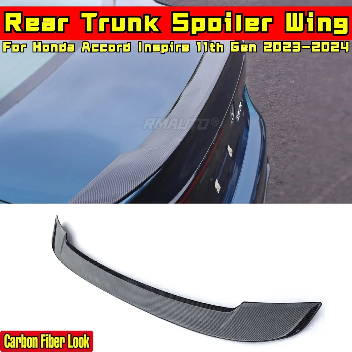 

Задний спойлер автомобиля Accord из углеродного волокна, стильный комплект заднего крыла для Honda Accord Inspire 11-го поколения 2023-2024, автомобильные аксессуары
