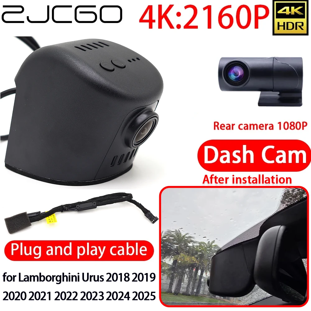 

ZJCGO 4K DVR Dash Cam Wifi Front Rear Sony Lens Camera 24h Monitor for Lamborghini Urus 2018 2019 2020 2021 2022 2023 2024 2025