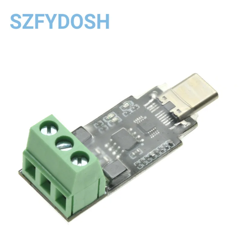 Módulo conversor USB tipo C para RS485 com terminal de 3 pinos de proteção de 600 W para Android OTG