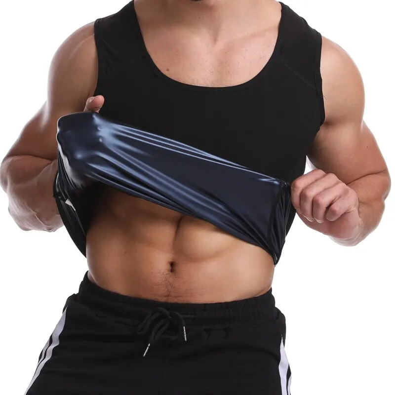 Colete de suor masculino Sauna Manga curta Camisa de captura de calor Shaper do corpo Shapewear Emagrecimento Cintura Camisa de compressão de treino