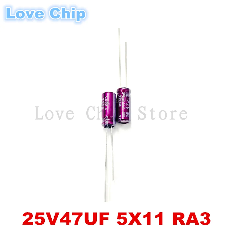 10-100pcs New 47UF 25V Japan Elna Audio Capacitor 25V47UF 5*11mm RA3 Purple Red Robe