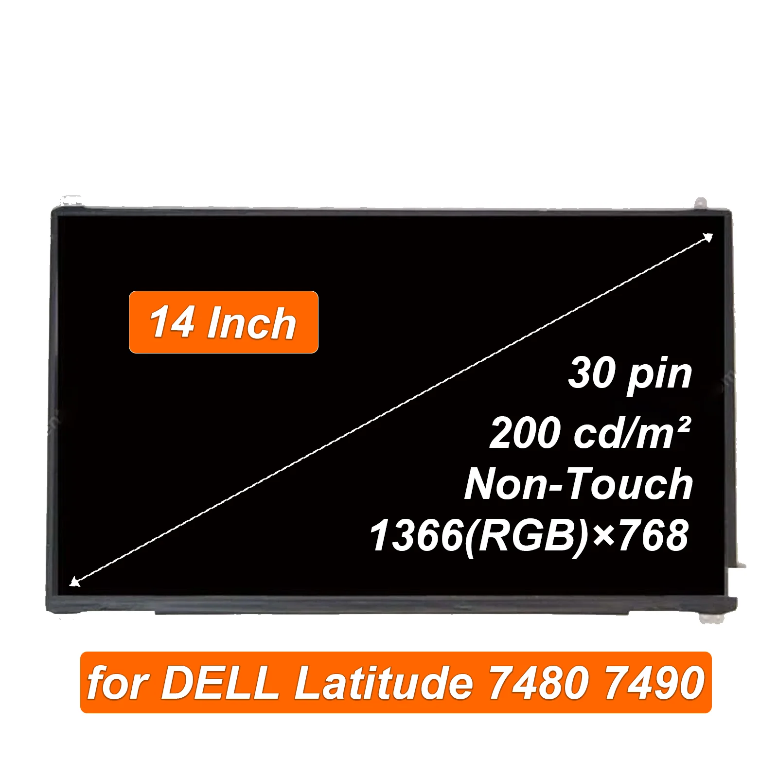 

N140BGE-E53 TFT-LCD Screen Panel Replacement for Latitude 7480 7490 Non-Touch Laptop Display 1366x768 083VK3 30pin 60Hz 45% NTSC