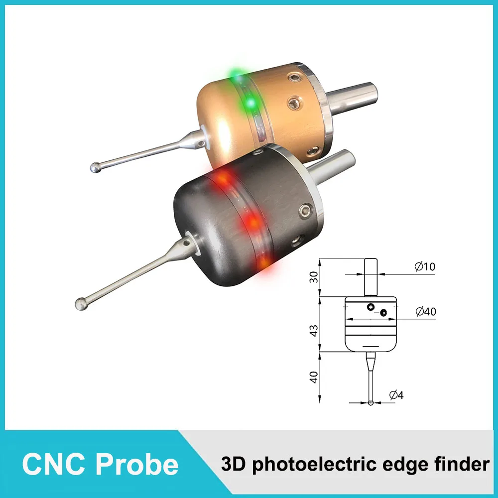 New 3D photoelectric edge finder CNC three-coordinate probe probe center rod edge finder with fully ground tungsten steel probe