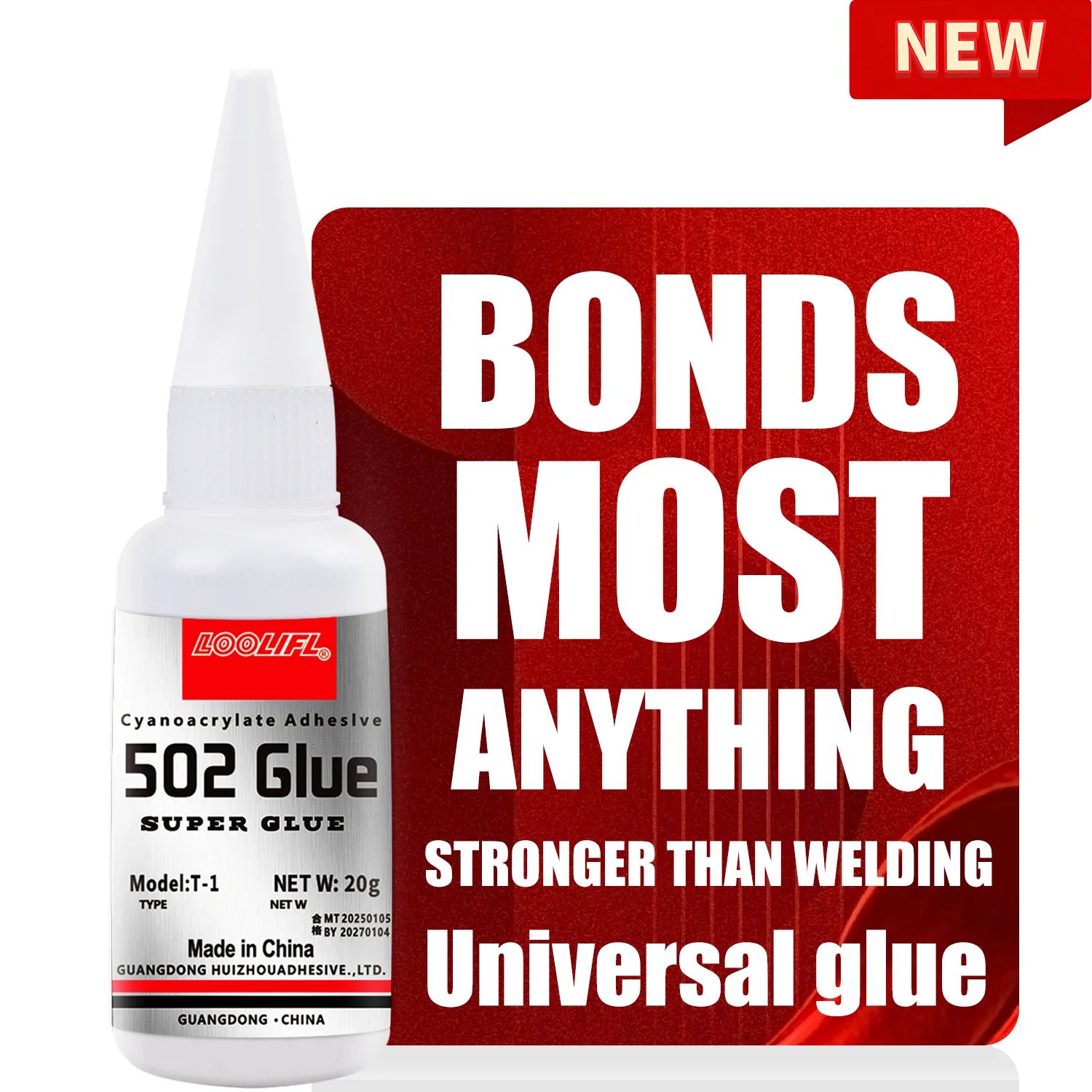 Multi-Purpose 502 Super Glue Instant Strong Adhesive Quick-drying Cyanoacrylate Leather Rubber Wood Metal Bond Liquid Glue Tool