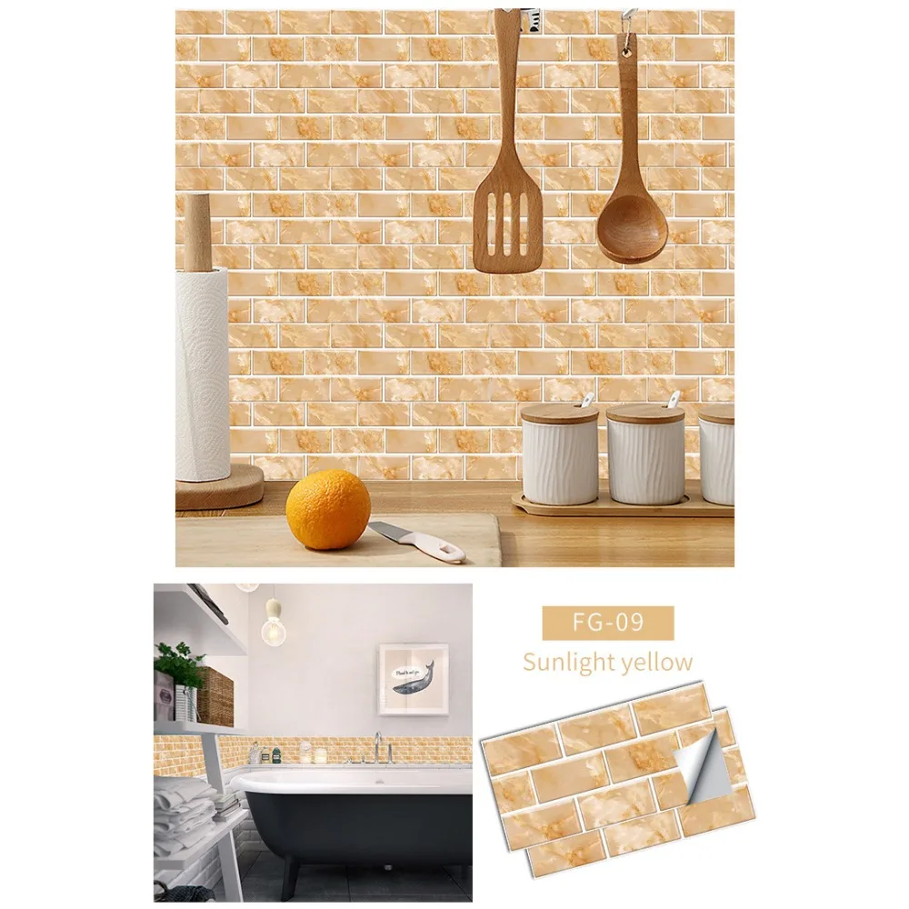 

3D Peel and Stick White Subway Wall Tile Sticker Wallpaper Backsplash Of Kitchen Wall Tile Stickers Peel and StickWall Tile-6pcs