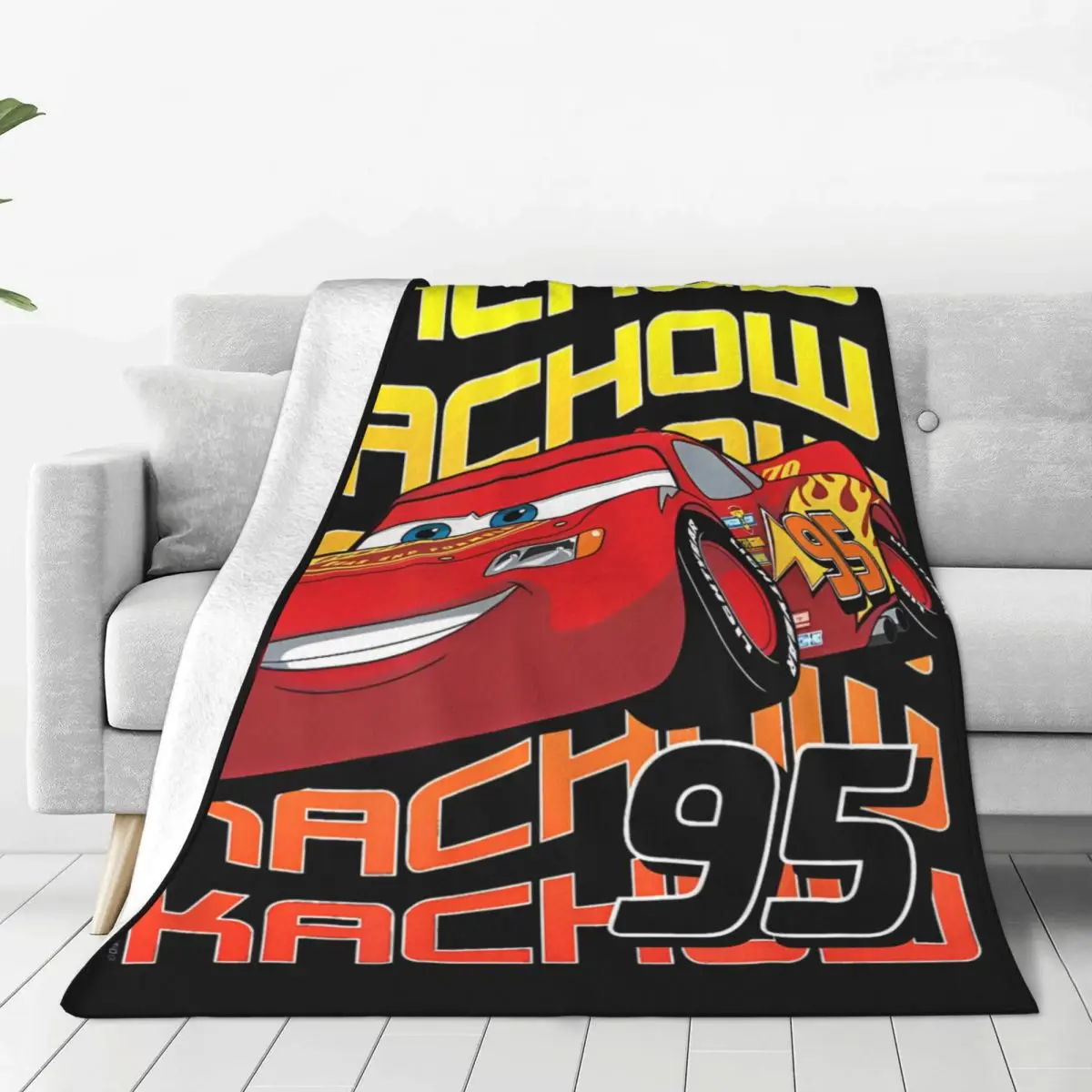 Kachow McQueen Cars Blankets Quality Warm Soft Bedding Throws Winter Decorative Couch Bed Fluffy Bedspread