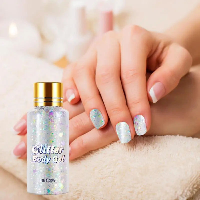 Corpo glitter gel fácil aplicar e remover brilho gel sombra maquiagem robusta para rosto cabelo unhas cosméticos festival glitter maquiagem