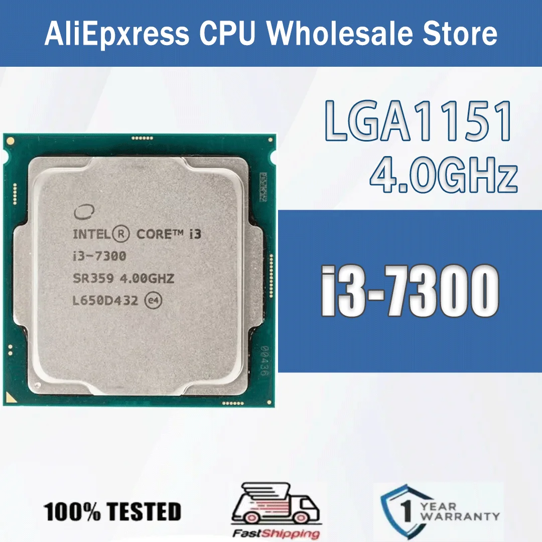 Intel Core i3-7300 2 Core 4 Threads 4.0GHz 51W 4MB Cache 14nm Kaby Lake DDR4-2133 MHz SR359 LGA 1151 HD Gráficos 630