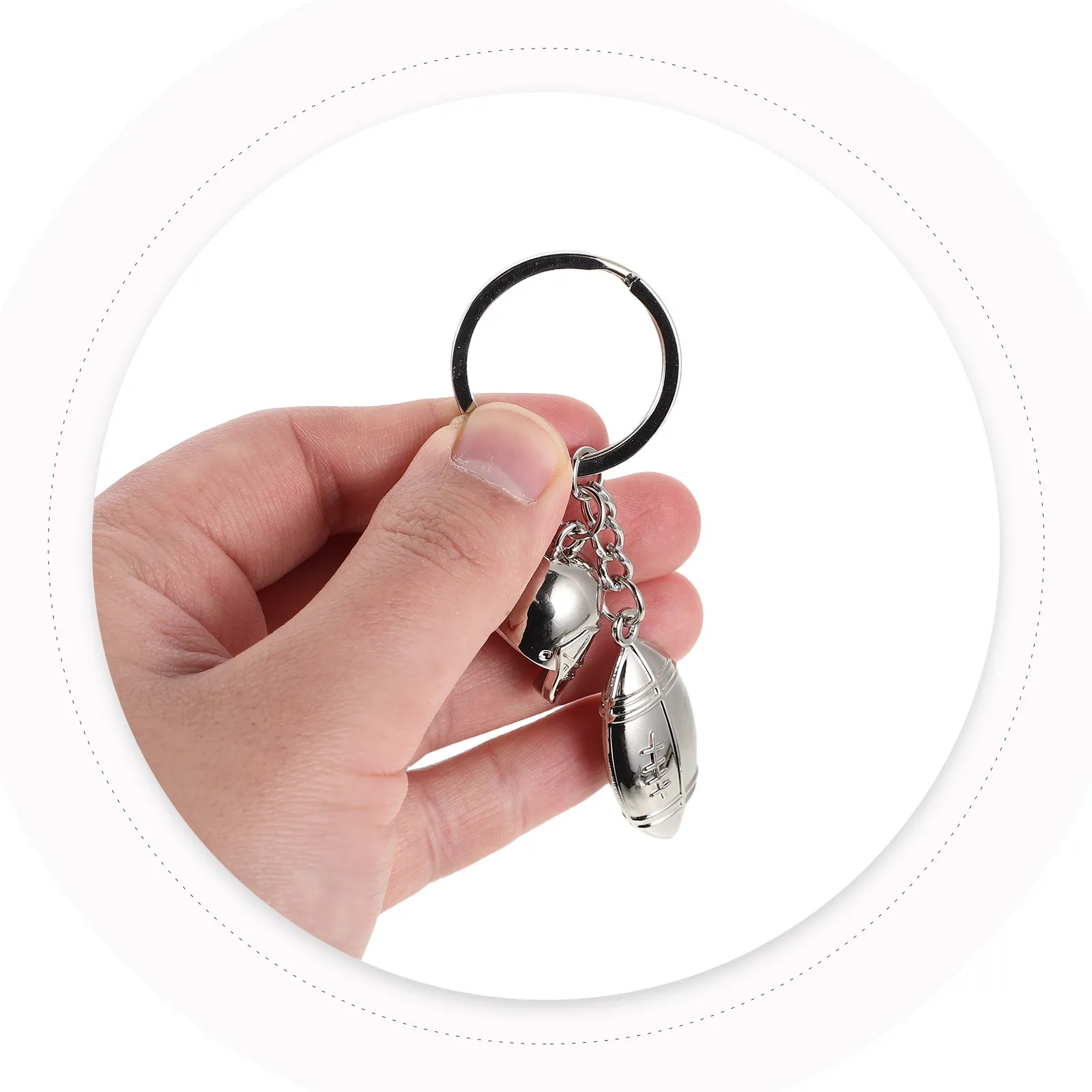 

4Pcs Football Keychains Lifelike Rugby Pendant Wear Resistant Sports Keyring for Backpacks Wallets Keys Teens Athlete