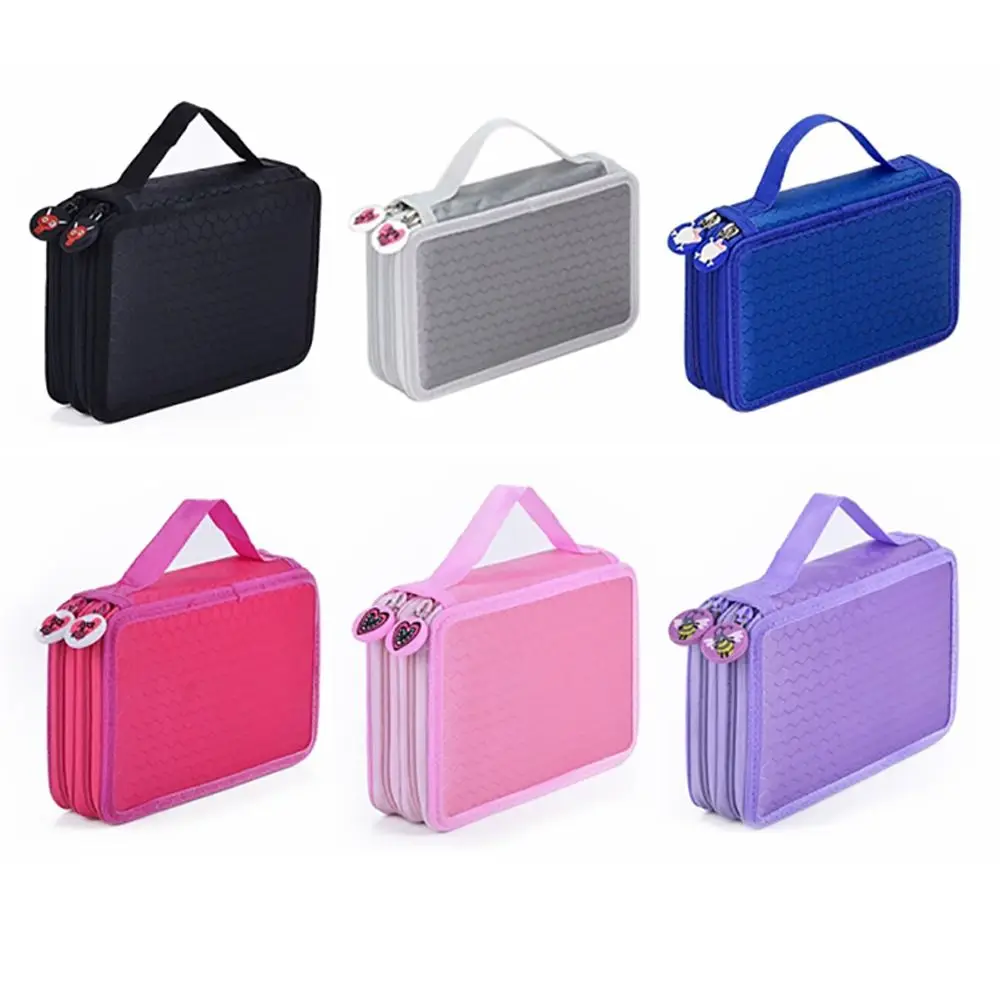 

Durable Polyester Pencil Case 32-Holes Double-Layer Pencil Pouch Portable Multi-function Stationery Pouch