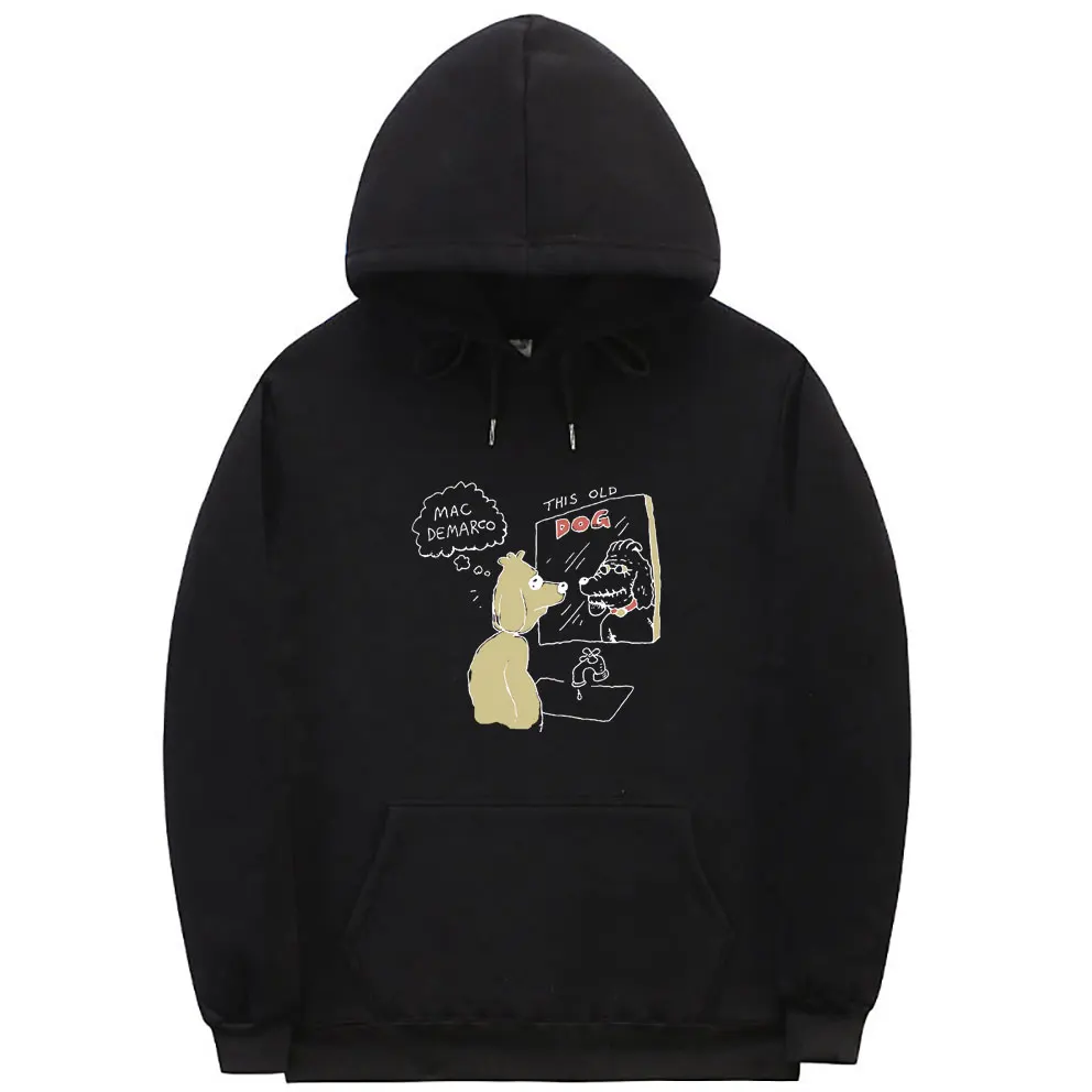 Mac Demarco Hoodie grafik Album anjing lama ini Hoodie Hoodie bertudung musik Pop Pria Wanita Hoodie ukuran besar Hip Hop mode