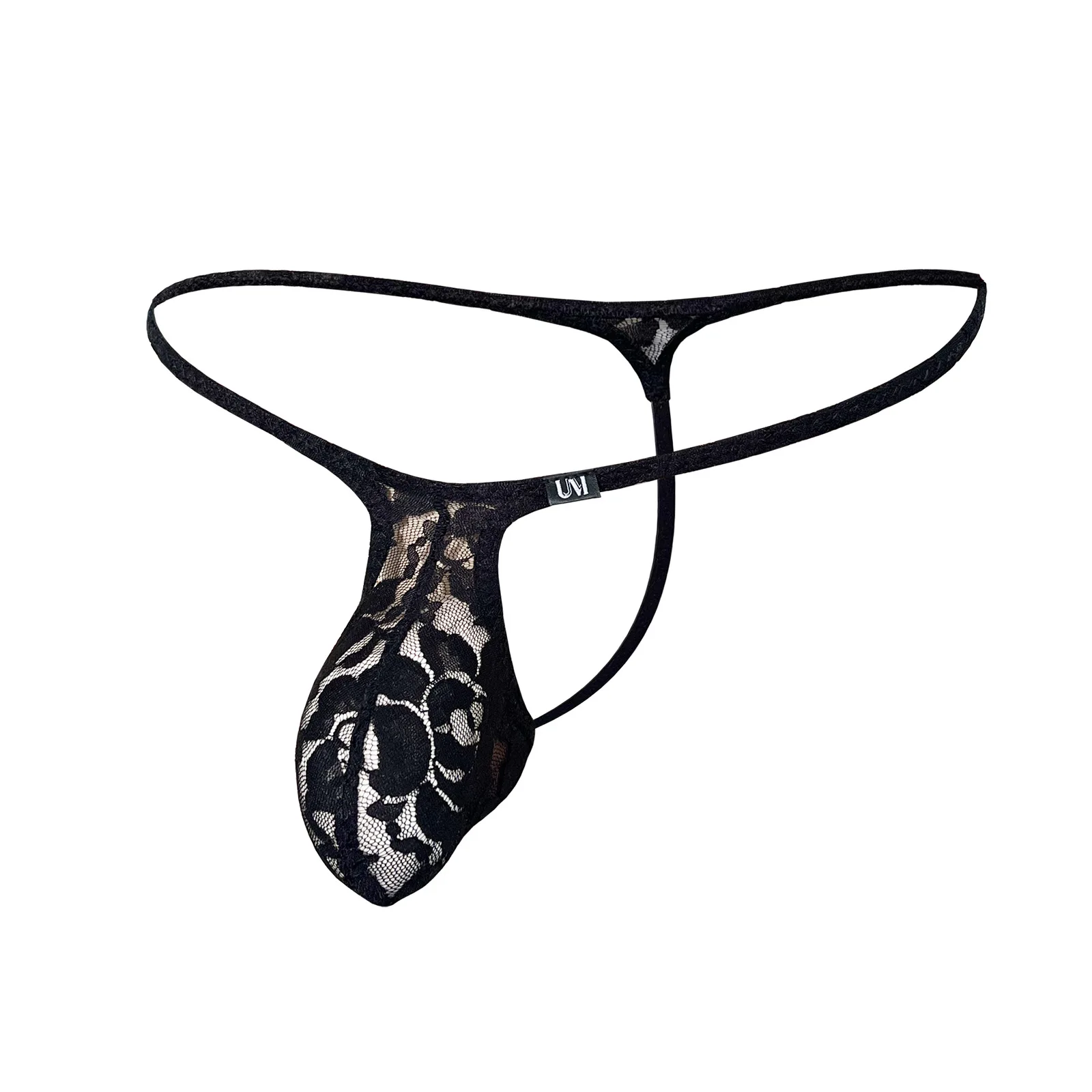 Sexy Men Low Waist G-string Slim Waist Thin Crotch Large Pouch Breathable Male T Thong Underwear