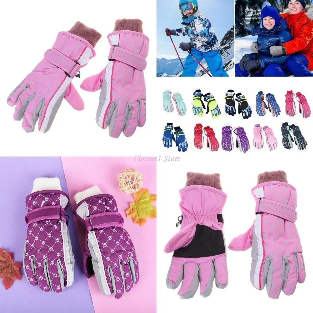 

Y1UB Зимние снежные перчатки Водонепроницаемые детские лыжные перчатки на открытом воздухе Дети Прежания Мальчик Девочки Девушка