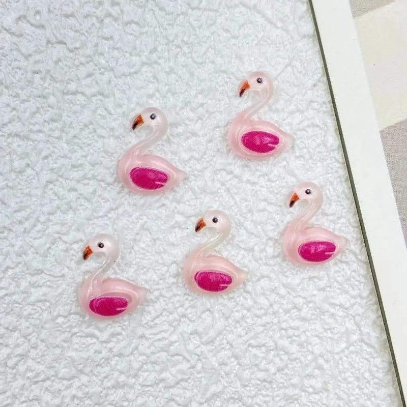 20 قطع الكرتون سوان DIY مجوهرات من مادة الراتنج والمنمنمات مسمار الفن الفنون الحرف 3D المجوهرات الزخرفية