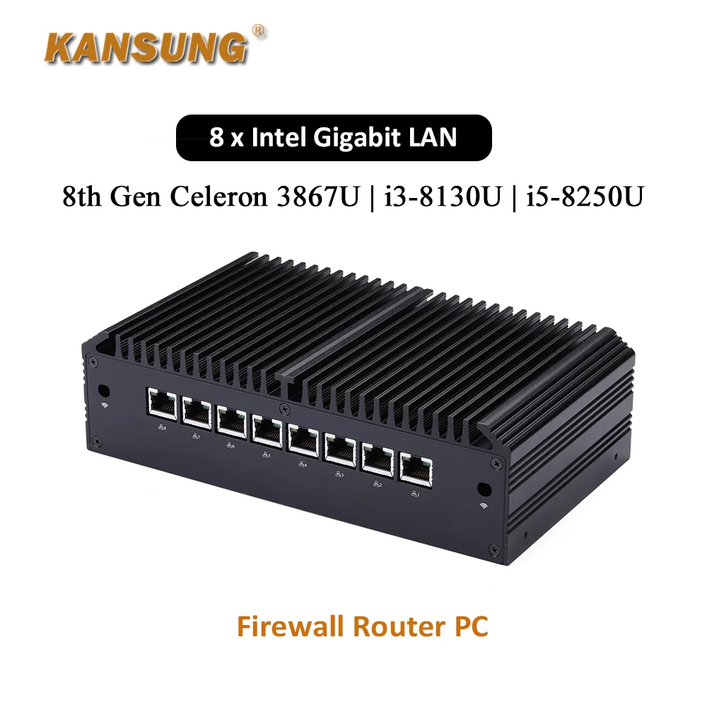 KANSUNG Intel 8a generazione Celeron Kaby Lake-R 3867U Core i3 8130U i5 8250U DDR4L Micro computer 8 Gigabit LAN 6 USB Firewall Mini PC