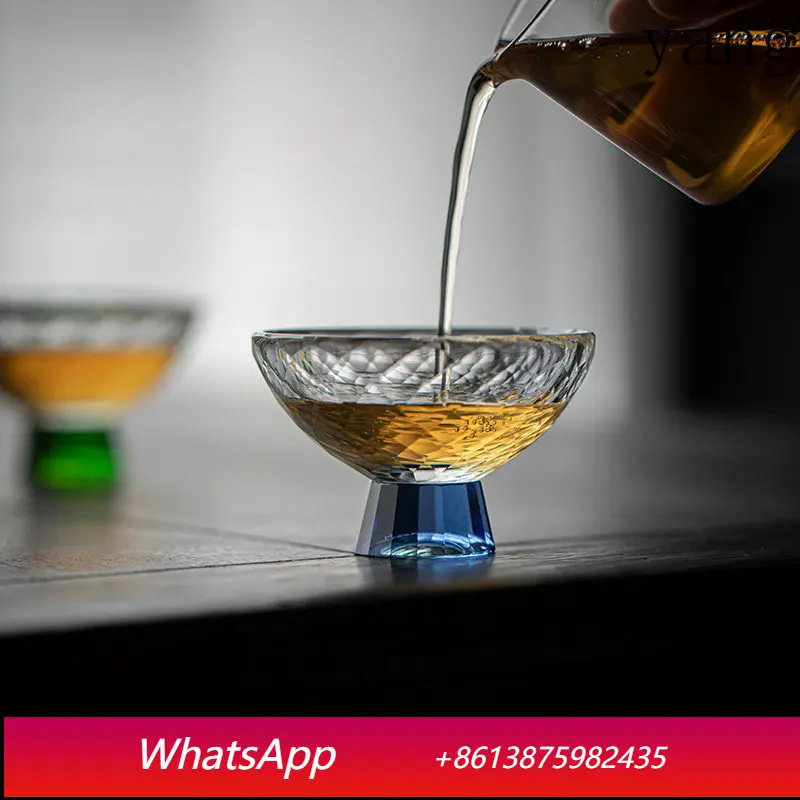 CX high-grade crystal high-footed master teacup, exquisite anti-scalding crystal tea drinking small cup