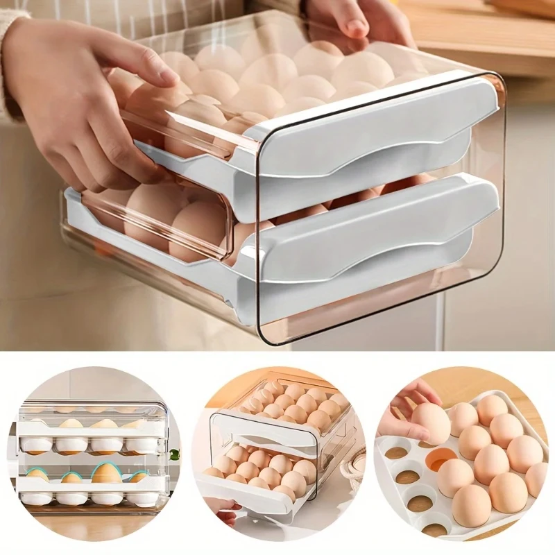 Storage Container with 2 Drawers: The Ultimate Fridge Organizer thumbnail