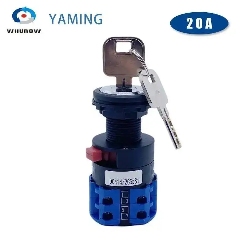 LW26-20/2S Single Hole Keyed 20A Universal Change-over Cam Switch Dual Power Supply Motor Reverse Opening 22mm