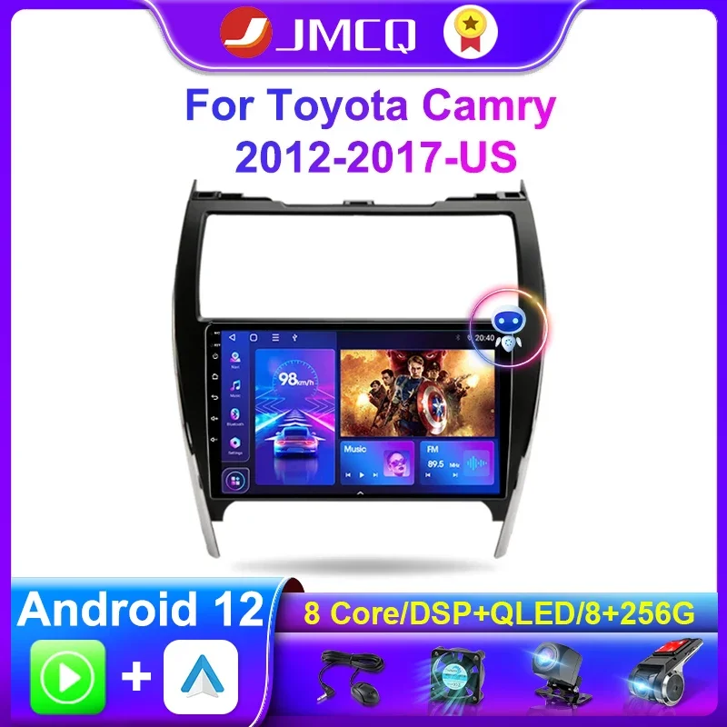 

Автомобильный радиоприемник JMCQ Android 11,0 для Toyota Camry 7 XV 50 55 2012-2017, автомобильный радиоприемник, мультимедийный видеоплеер, навигация GPS, 2 Din Carplay