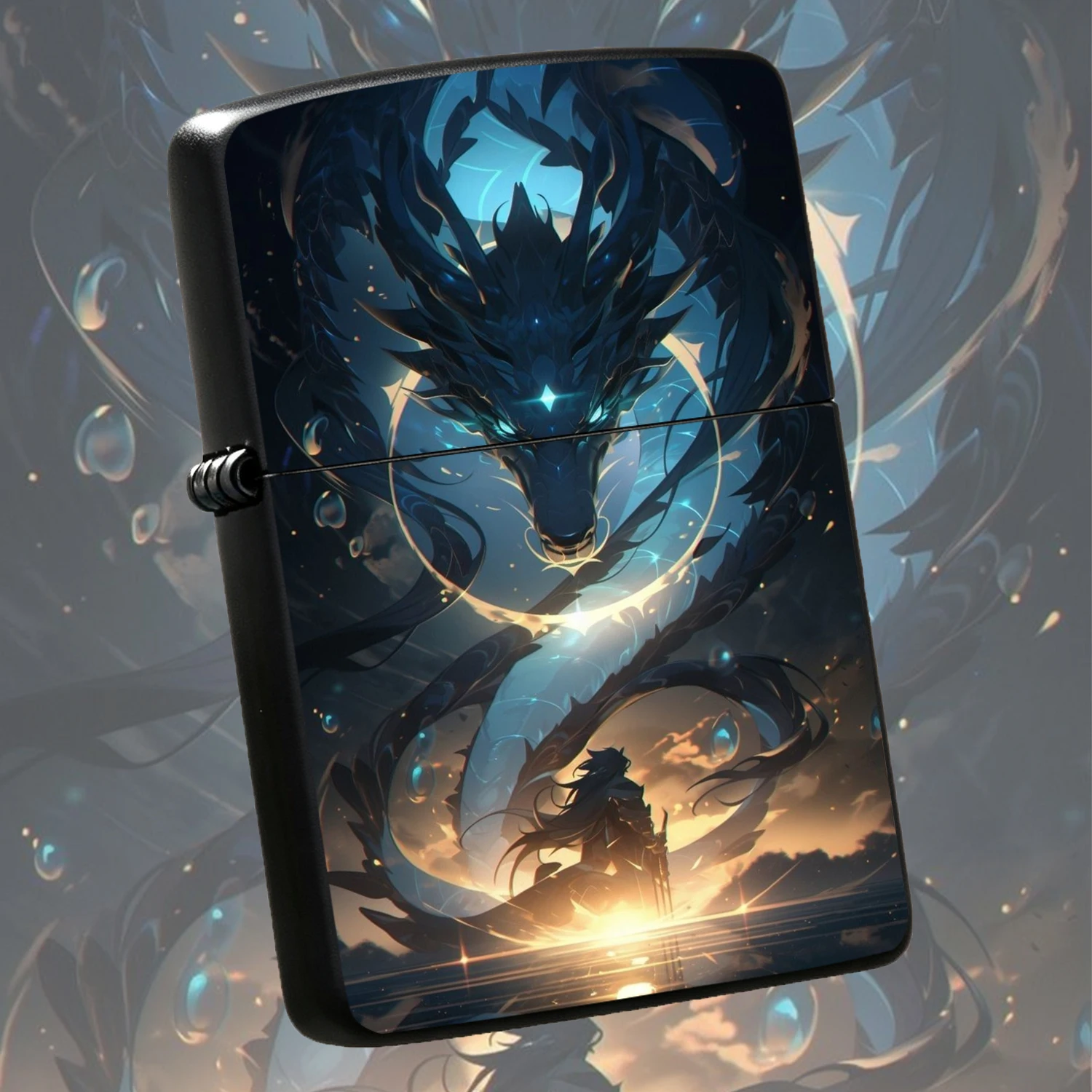 Mysterious Night Azure Dragon Creative Windproof, Cool Glow Blue Flame Eastern Dragon Themed Decorative, Exquisite Collectible Quality Ideal Gift Choice For Boyfriend And Hobbyists, Portable Durable For Daily Ignition Use A Fun And Humorous