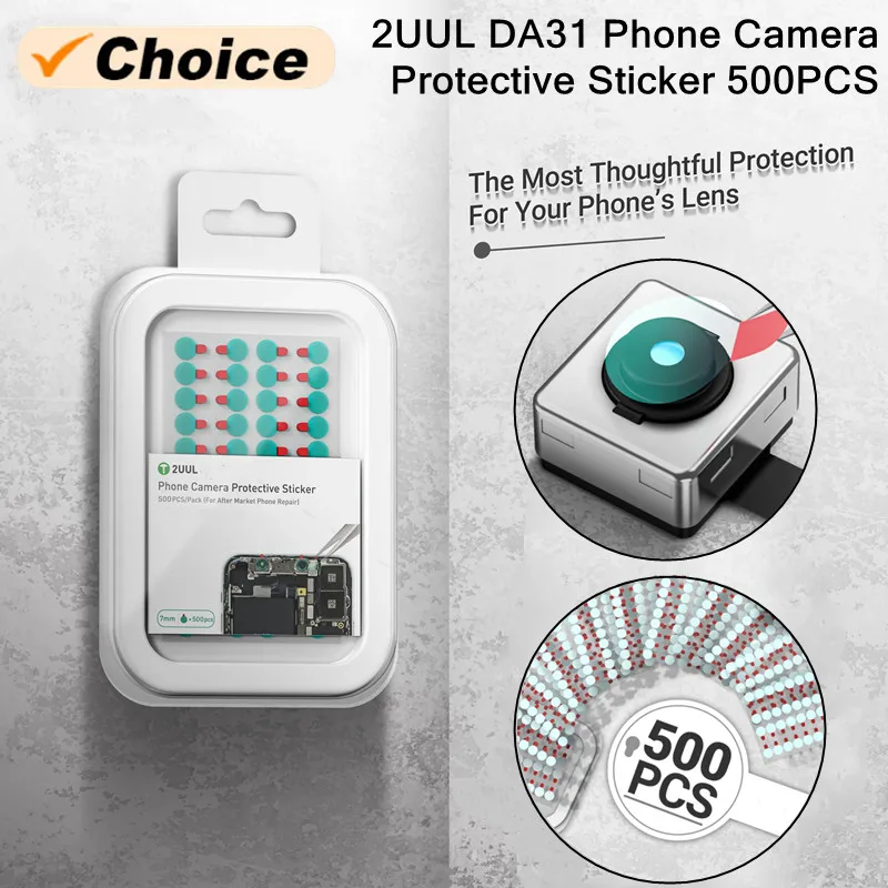 

2UUL DA31 Защитная наклейка для передней/задней камеры для обслуживания мобильного телефона, пылезащитная, сенсорная, 500 шт., защитная лента для камеры