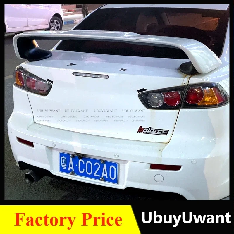 For Mitsubishi LANCER EVO 2010-2014 ABS Spoiler Primer Color Car Tail Wing Decoration Rear Trunk Spoilers Wings For LANCER EVO