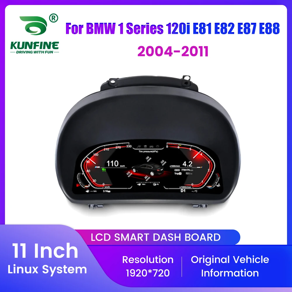 

11" Car LCD Digital Dashboard Cluster For BMW 1 Series 120i E81 E82 E87 E88 2004-11 Instrument Panel Speedometer Virtual Cockpit