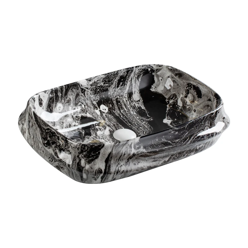 Modern Design Antique Lavatory Art Basin Irregular Flower Design Wash Basin Wholesale Price For Hotel Bathroom Villa Washroom