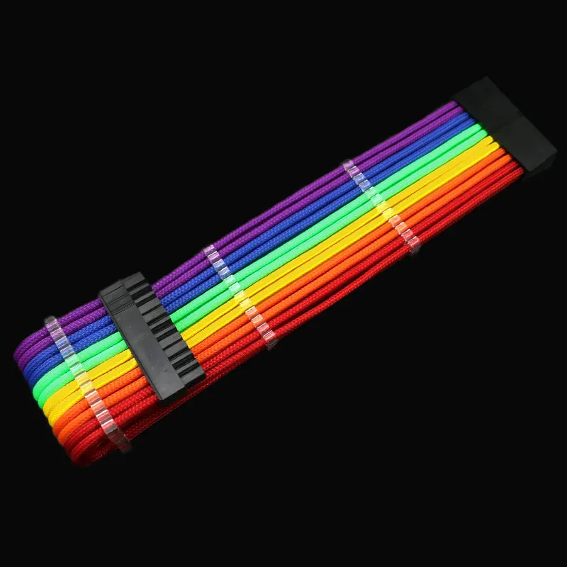 Angitu PSU Nối Dài Combo 24pin 16pin 14pin 12pin 8pin 6pin 4pin Tròn Acrylic 180 Độ Máy Tính Nối Dài Comb-1pcs