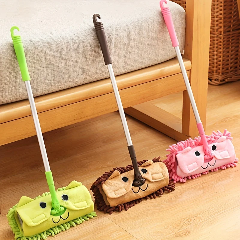 1 Cartoon Mini Children\'s Mop, Portable Mini Household Cleaning Mop, Suitable for Cleaning Tools At Home and School