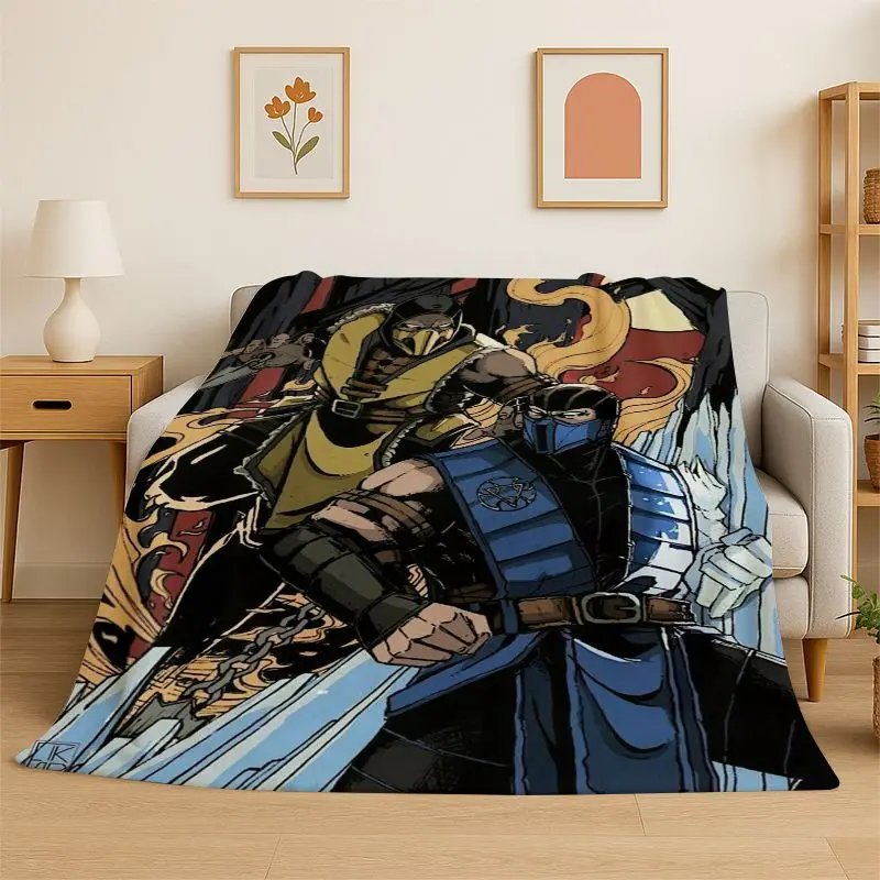 HD Retro Fighter Mortal Kombat Movie Game Flannel Throw Blanket,Warm Cozy Blanket for Bed,Sofa,Couch,Bedroom,Living Room,Office
