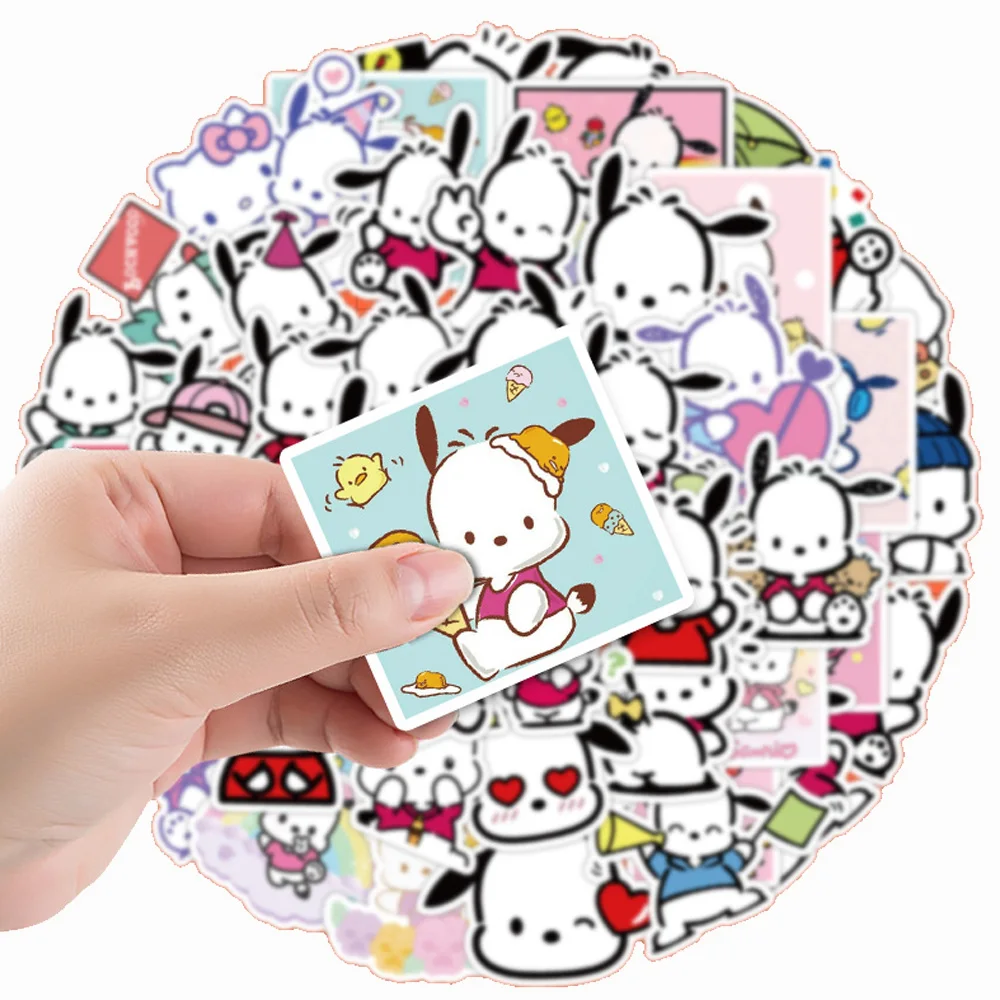 

10/30/50pcs Sanrio Kawaii Pochacco Stickers Girls Cartoon Decal Decorative Scrapbooking Luggage Laptop Phone Anime Sticker Toys