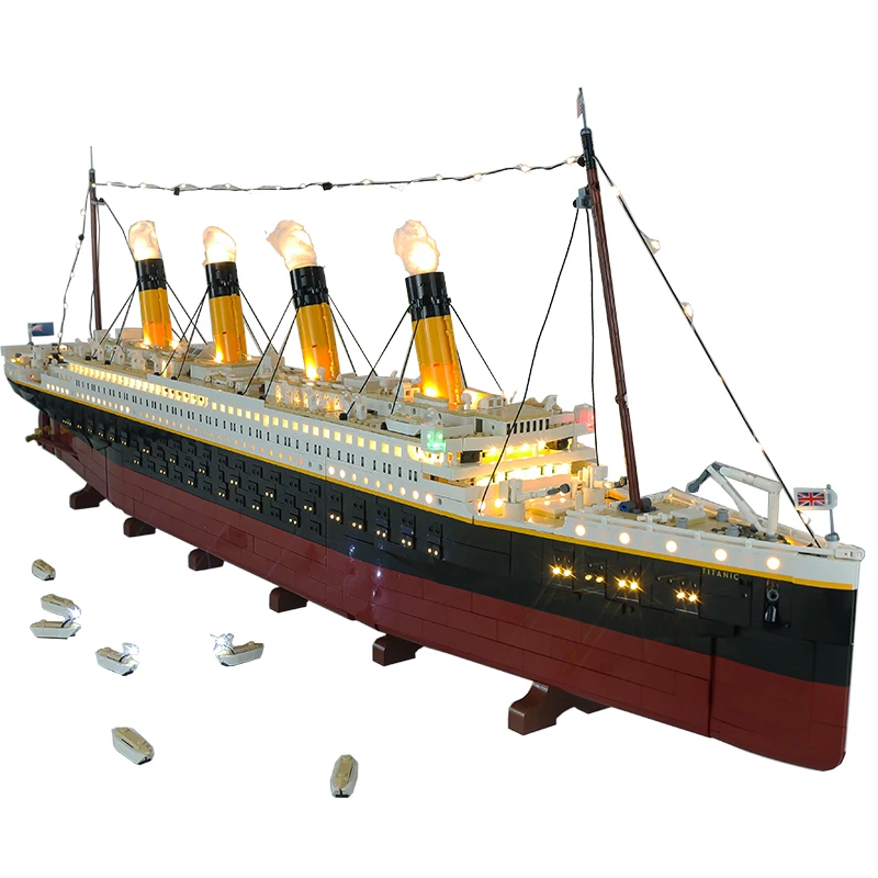 Ensemble d\'éclairage LED pour bateau de croisière royal Titanic, modèle de film classique, briques de figurines à collectionner, pas de nuits de