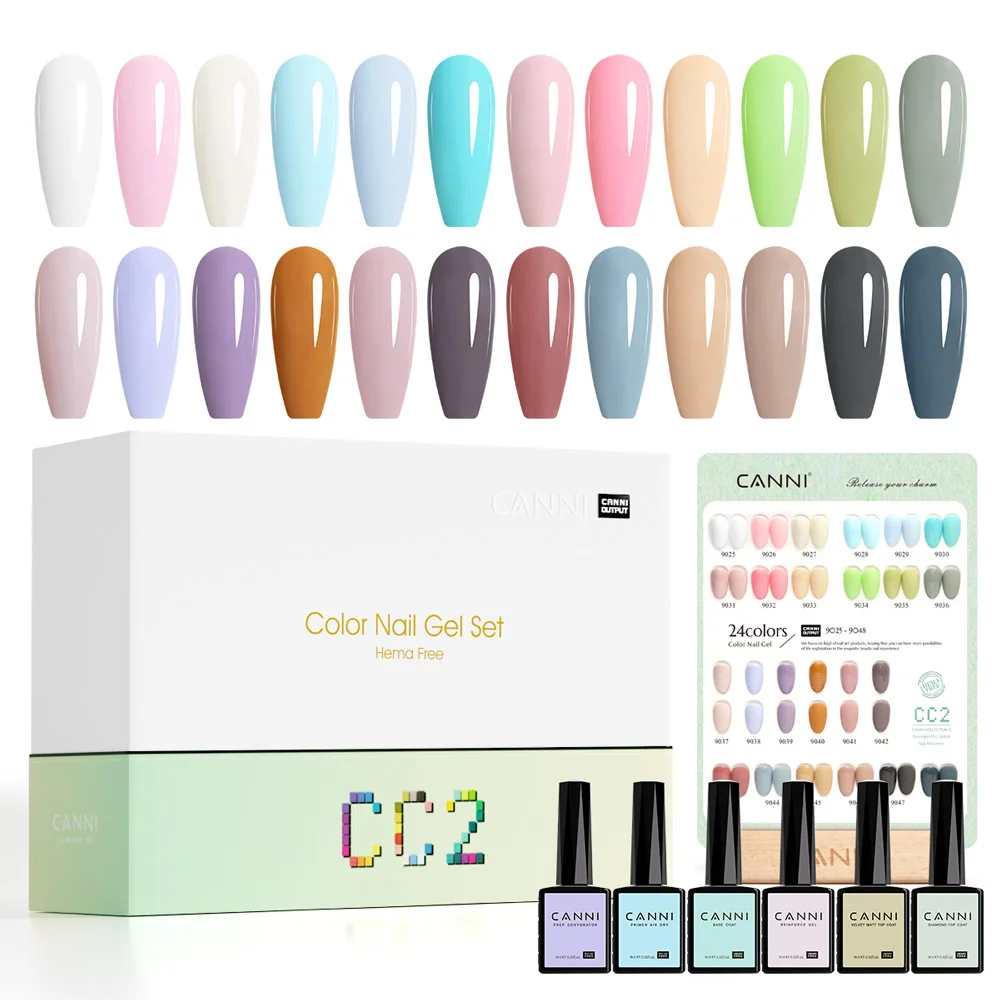 CANNI 9ml Gel Polish Set 30PCS HEMA TPO Free Soak Off UV LED Nail Varnish Kit, Long Lasting Manicure Gel for Nail Art Salon DIY