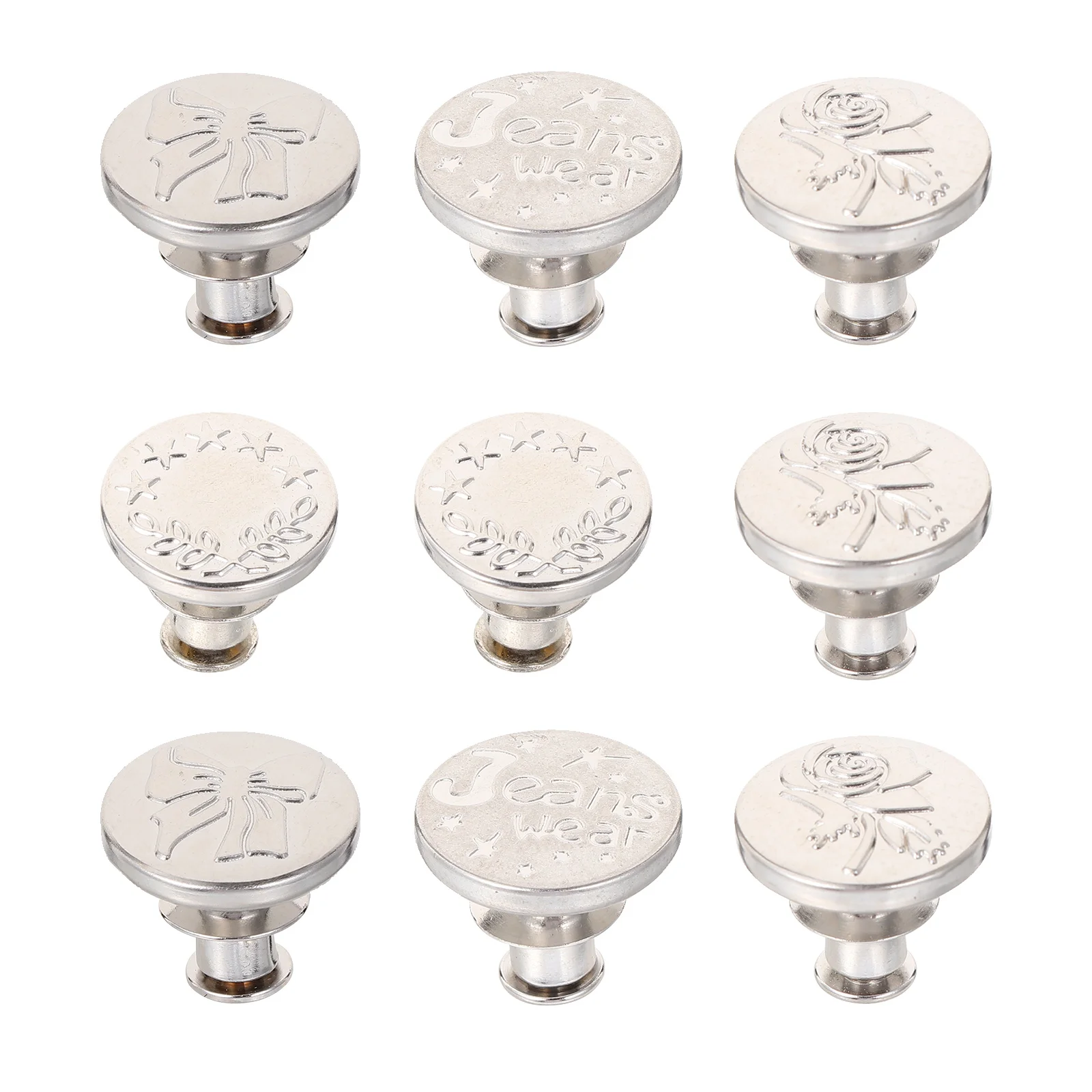 

10pcs Metal Buttons for Coat Jacket Vintage Blazer Brass Retro Sewing Fastener Jeans Adjustable Buckle Reusable No Sewing Easy