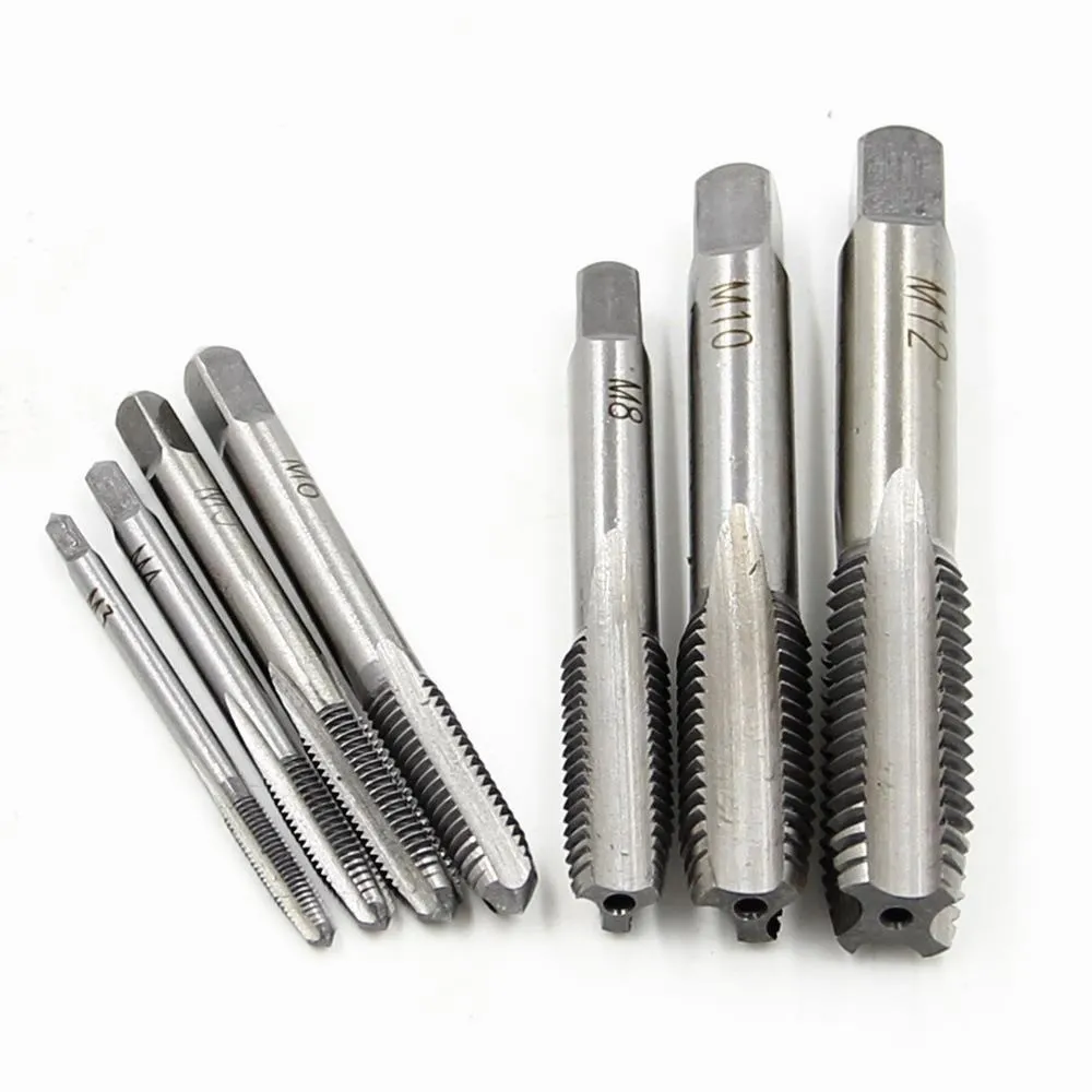 Meikela 5/6/7pcs Thread Tap HSS Machine Plug Tap Metric Screw Tap Drill Thread Tool M3 M4 M5 M6 M8 M10 M12 Hand Tools