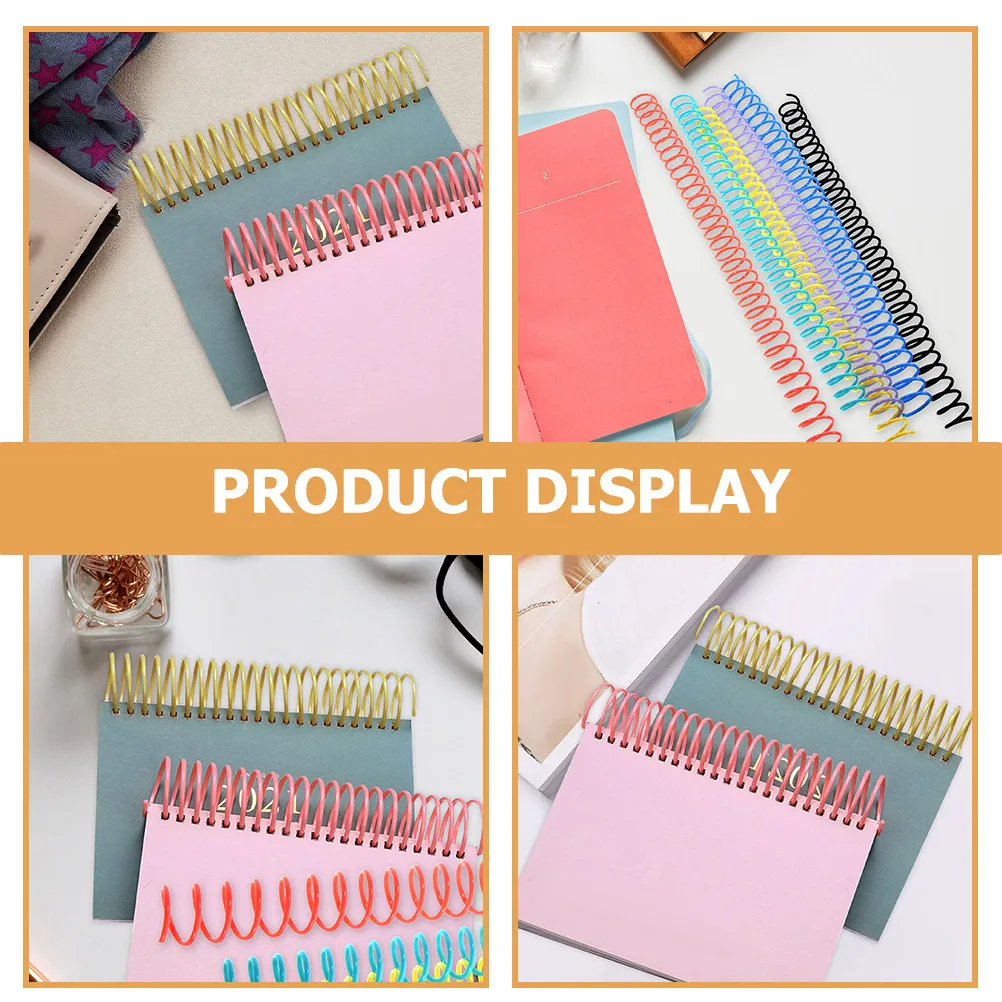 12Pcs Smooth Polished Flexible Binder Rings Loose Leaf Spiral Coils for Notebook Binding Notepad Data Sorting Calendar Book DIY