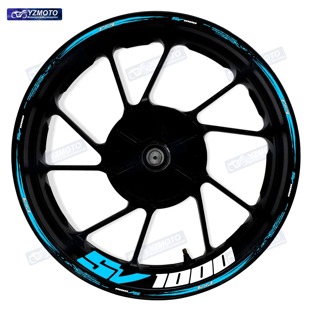 For SV1000 Motorcycle 17 Inch Front And Rear Wheel Sticker Hub Decal Modified Reflective Waterproof Decorative Rim Stickers