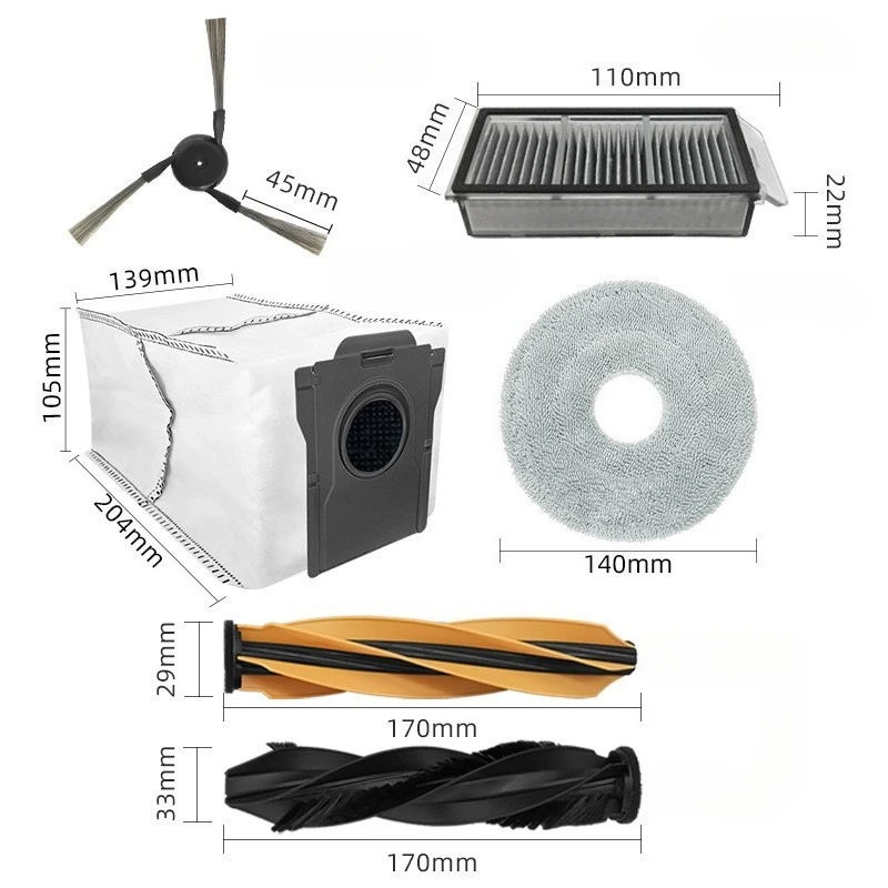 Dreame X50 Pro/Maste/L50 Pro Ultra Main Brush - Dual Rubber-Bristle Design - Anti-Tangle & Quiet Operation