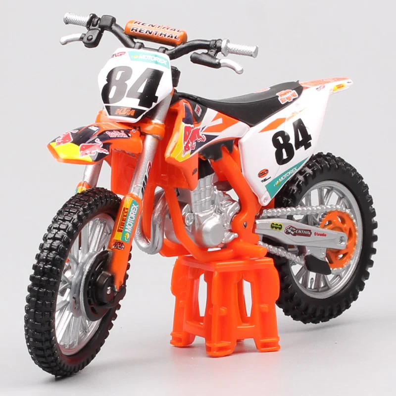 Bburago 1:18 2018 KTM 450 SX-F 84 Factory Edition Alloy Racing Motorcycle Model Diecast Metal Model Collection Children Toy Gift