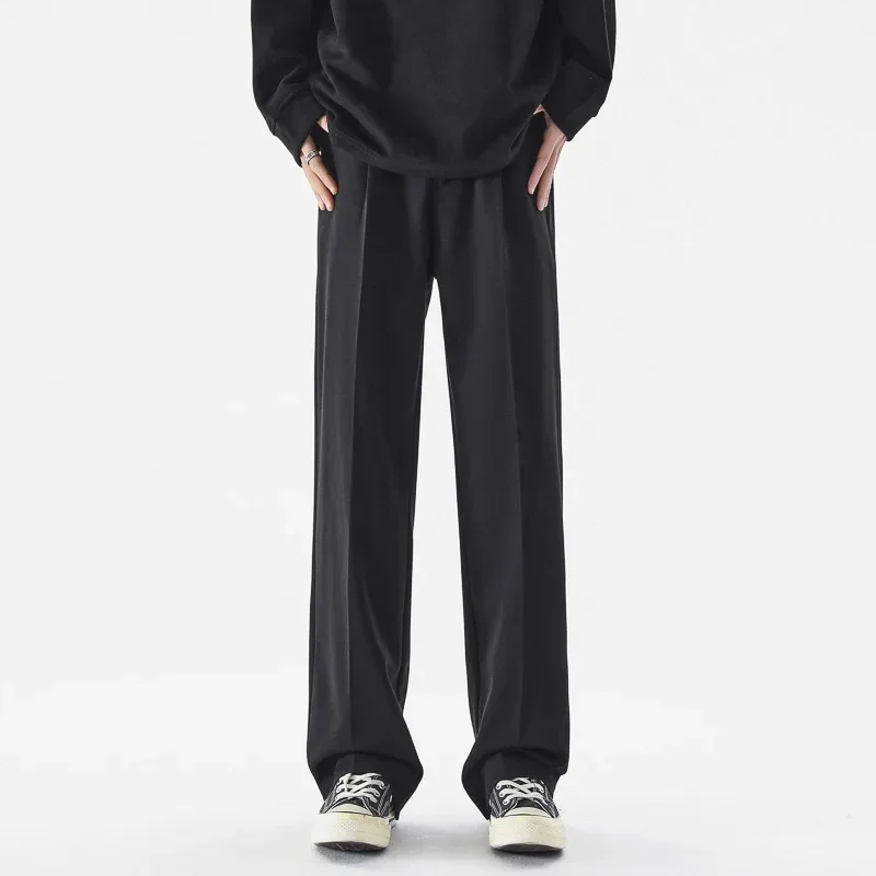 Italian Naples Suit Pants For Men Korean Fashion Men's Business Casual Loose Straight Leg Pants Elegant Social Men Clothing Y2k