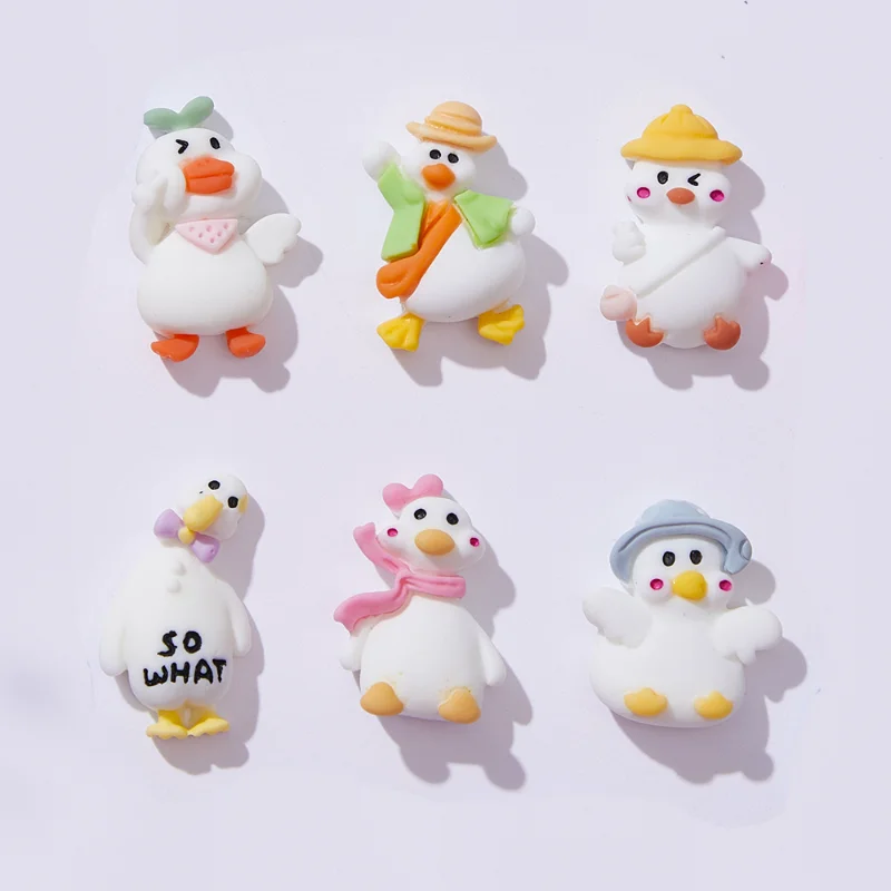 

Mini Cartoon Duck Series Ornaments for Crafts Resin Charms Flatback Cabochon DIY Phone Case Decorstion Scrapbook Accessories