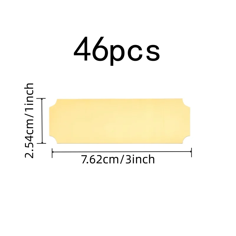 46 pcs Gold Adhesive Name Plates, Meeting Table Signs, Self-Adhesive Backing, Smooth Writable Surface, Multipurpose