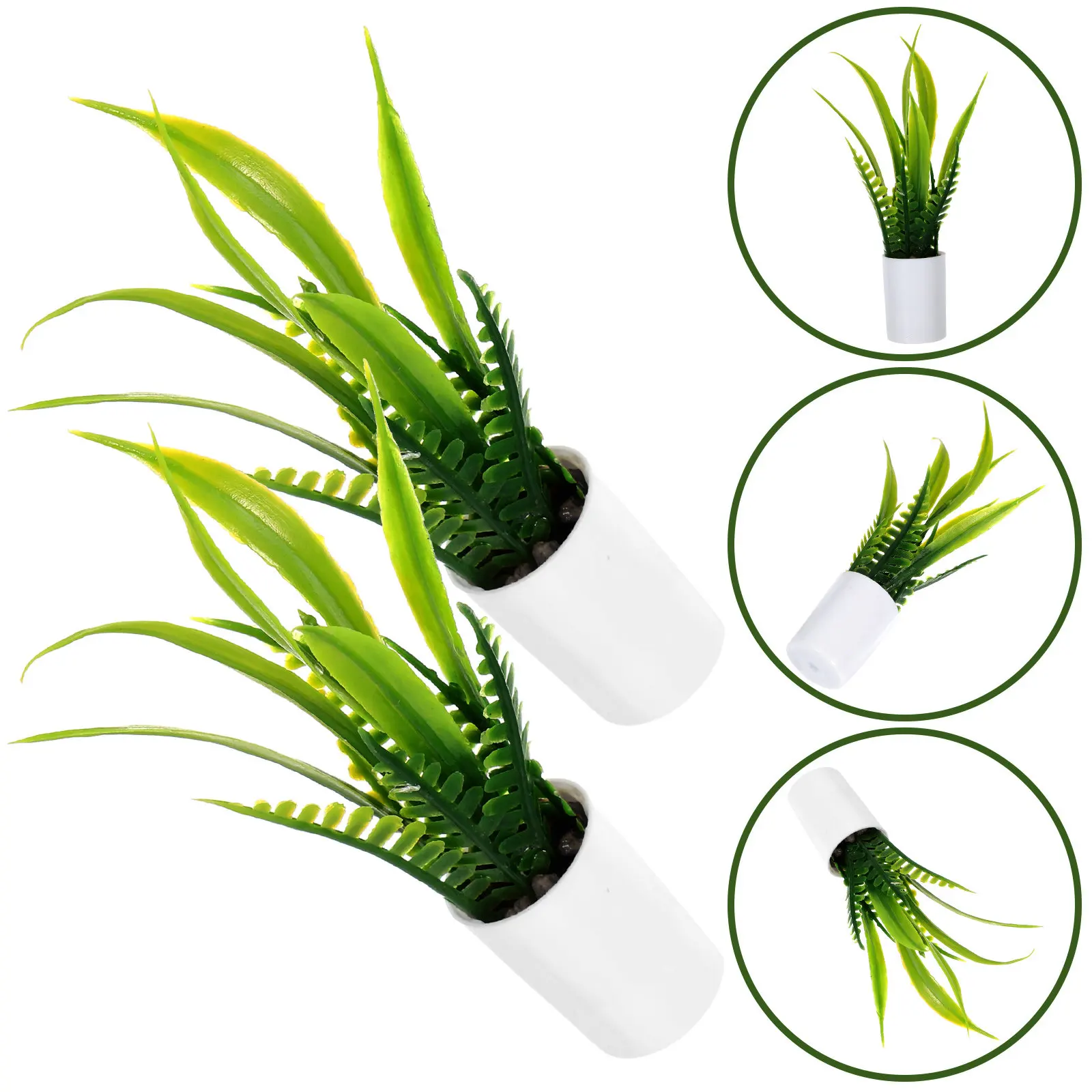 

2Pcs Miniature Potted Plant Bonsai Decoration Mini Bonsai Adornment for Tiny House Desk Window Shelf Decor Artificial Tiny Plant