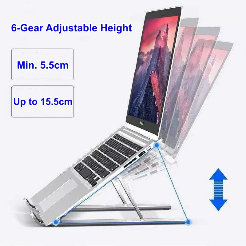 Adjustable Laptop Stand Aluminum Alloy Desktop Holder Foldable Portable Bracket for Macbook Air Pro  Notebook Tablet Pad Cooling