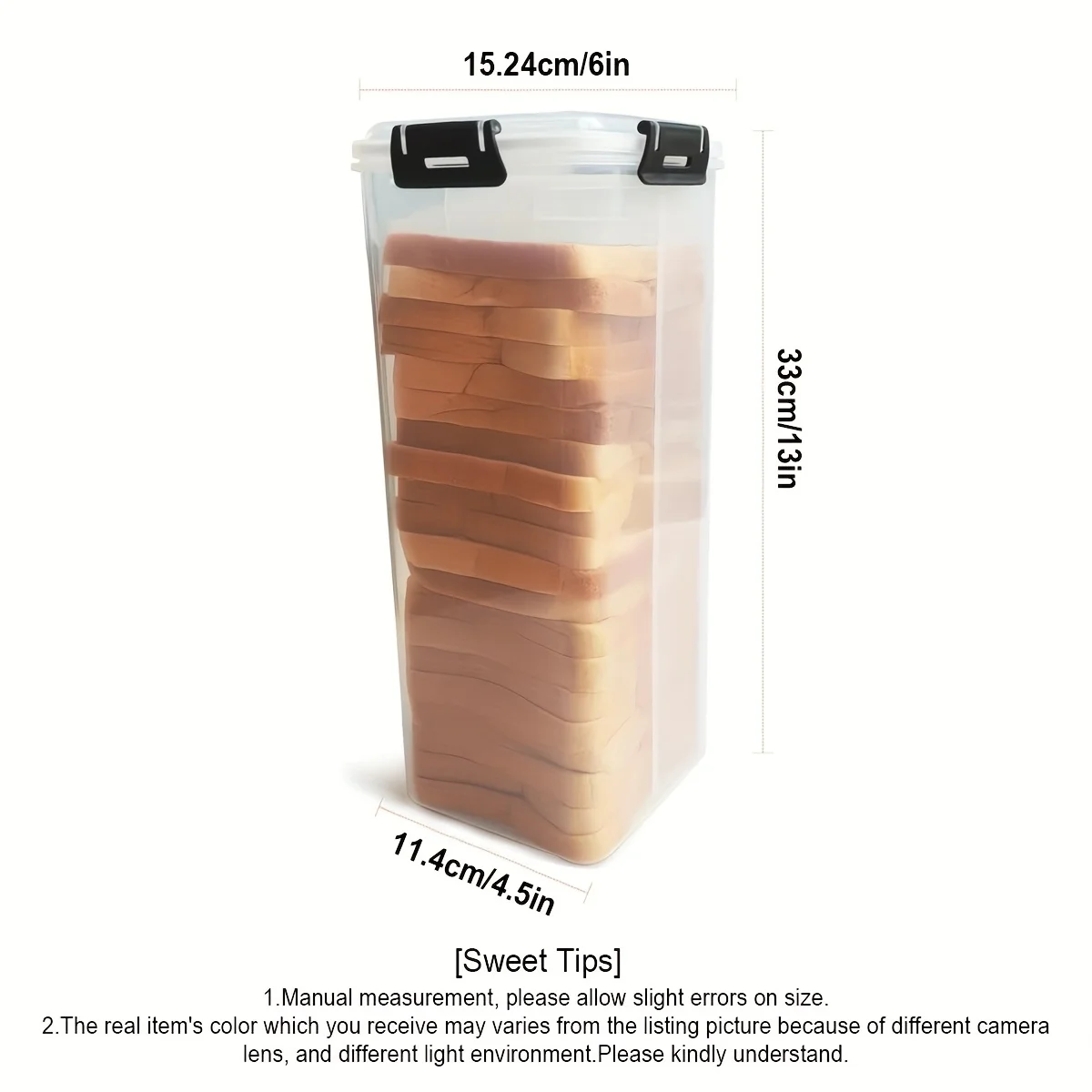 Bread Storage Container with Drawer Tray, Plastic Bread Box with Airtight Lid, Loaf Keeper, Bread Holder for Homemade