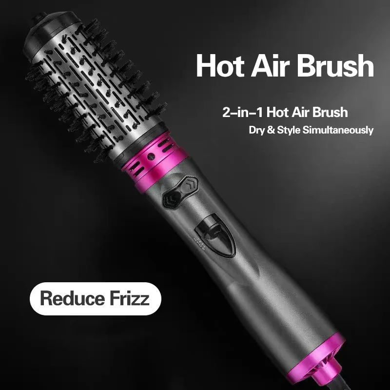 Electric Hot Air Brush 2-in-1 Curling Comb Constant Temperature Hair Dryer Wave & Straightening Tool