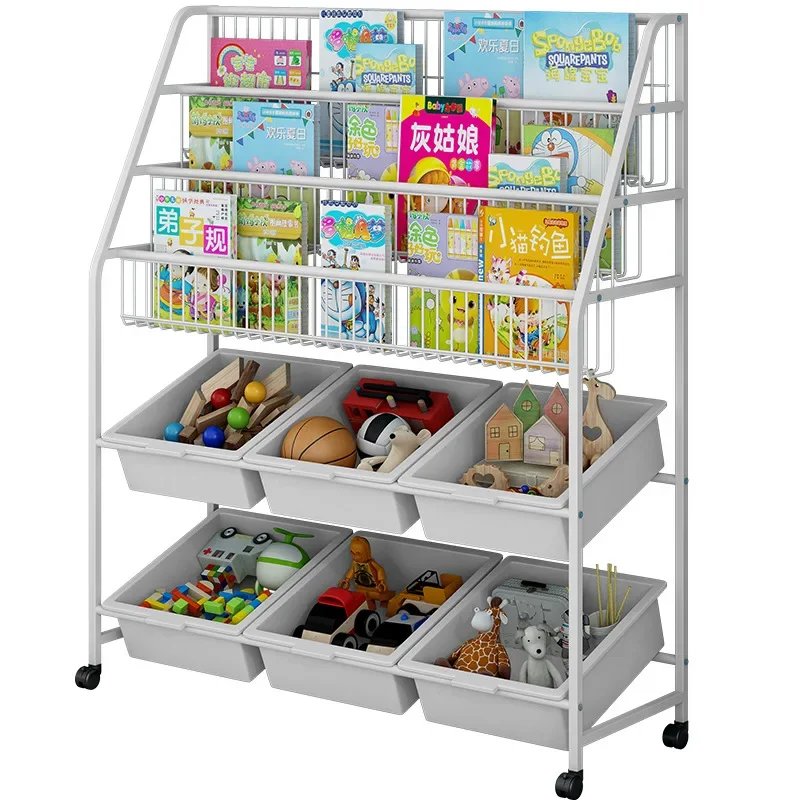 Imagem -05 - Estante de Armazenamento de Brinquedo de Indução do Bebê Organizador Rack com Rodas Prateleiras Móveis 92cm Crianças