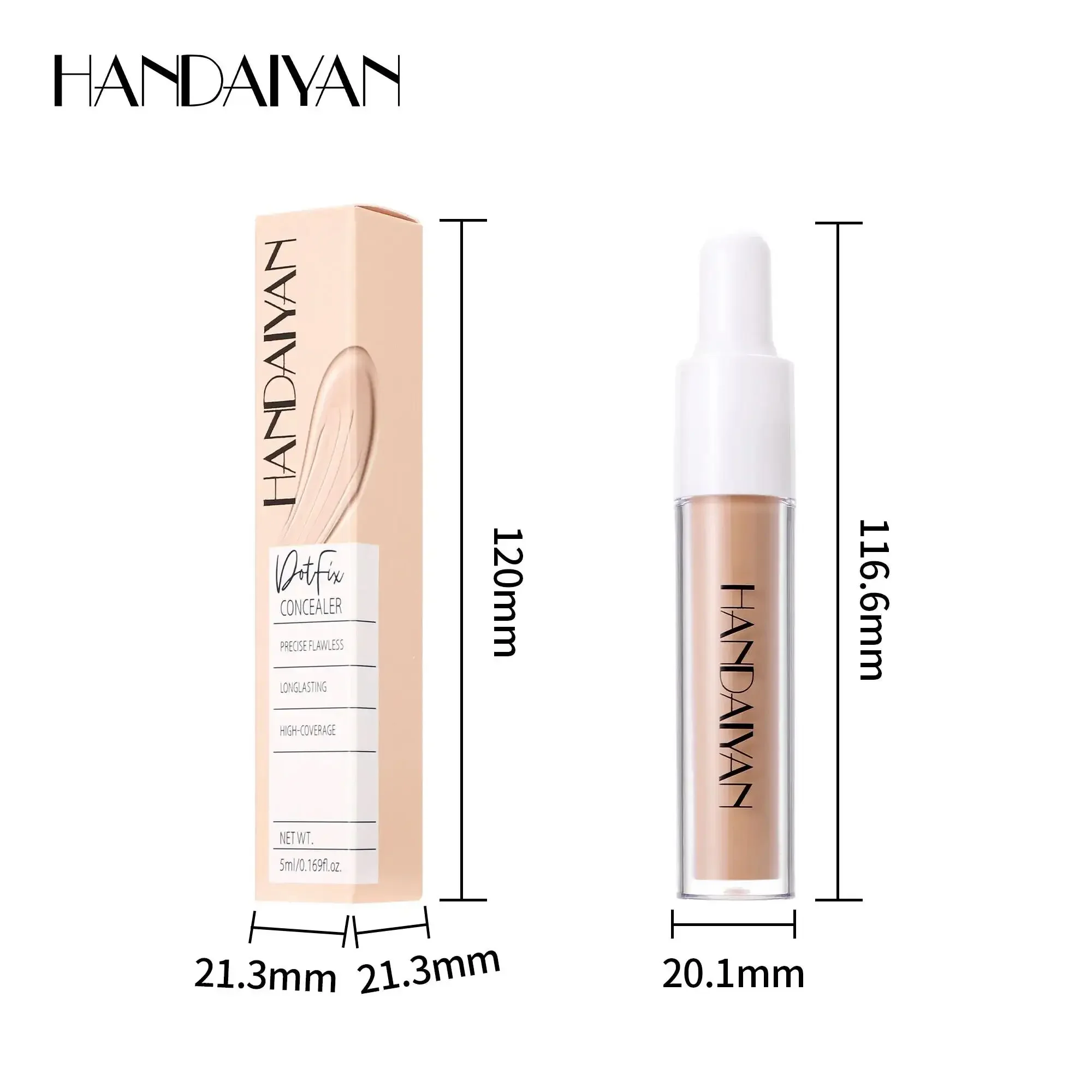 8가지 색상 리퀴드 컨실러 고커버리지 방수 롱래스팅 비건 커버 여드름 다크서클 파운데이션 메이크업 코렉터