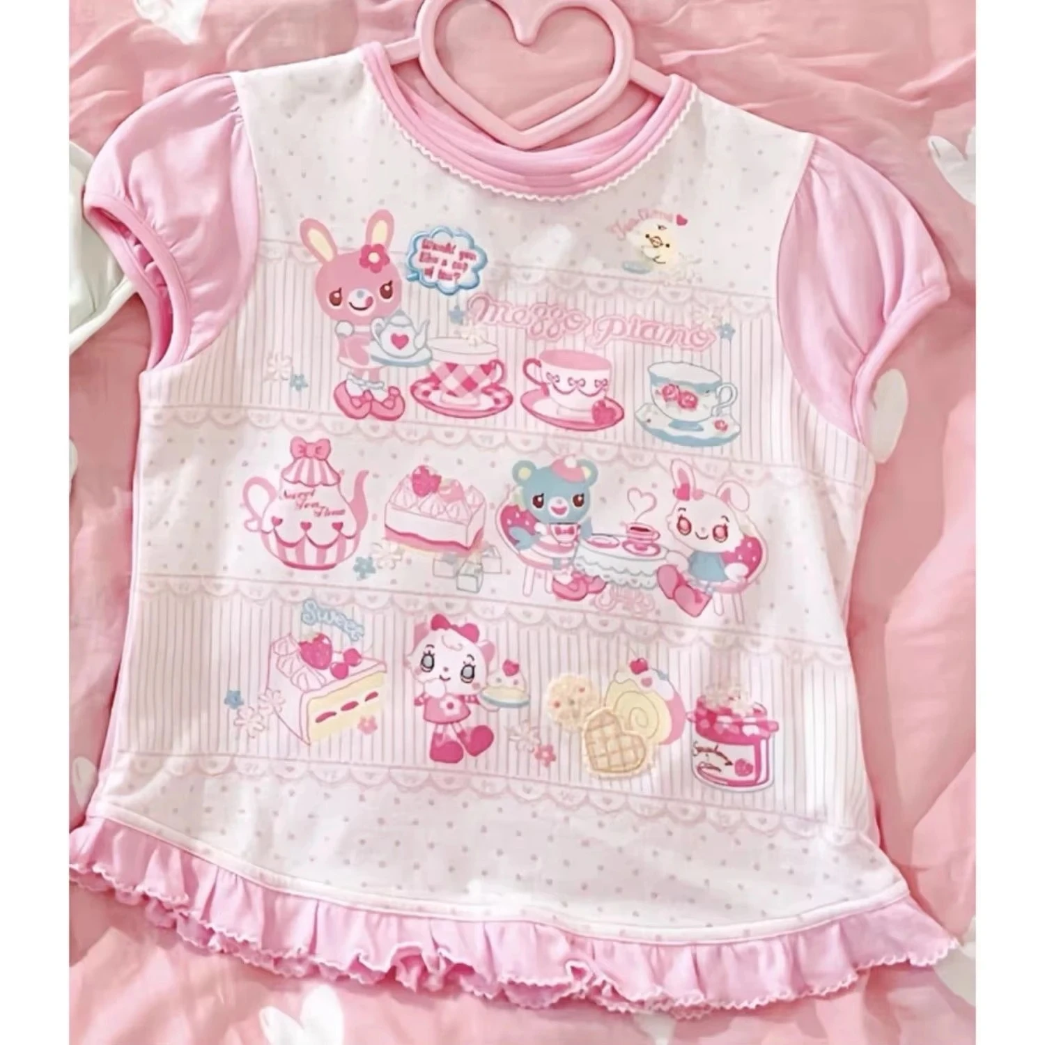 الصيف اليابانية Kawaii تي شيرت الفتيات النساء المطبوعة لطيف تيز أبلى ثقافة فرعية Y2k المحاصيل القمم عادية لطيف تي شيرت اليابانية